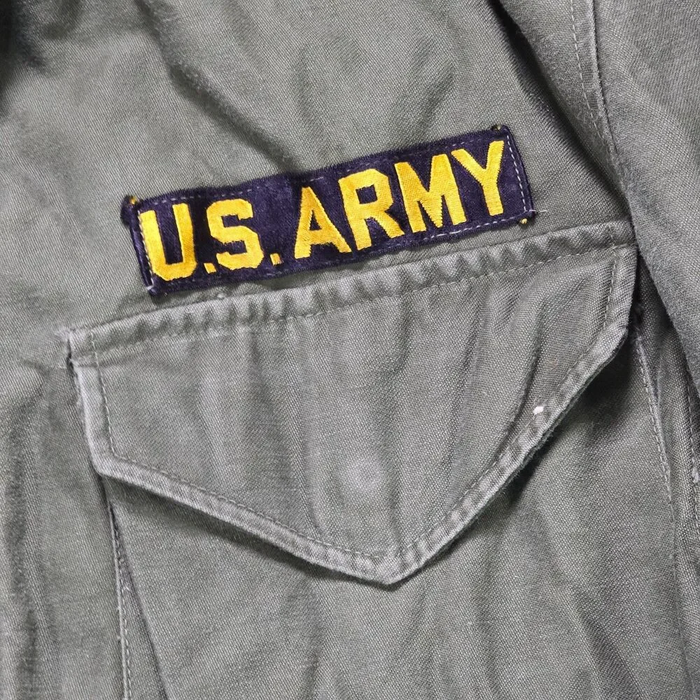 VTG 1957 US Army M51 Field Jacket Small Long 6th Army Patched M-1951 OG-107 Coat